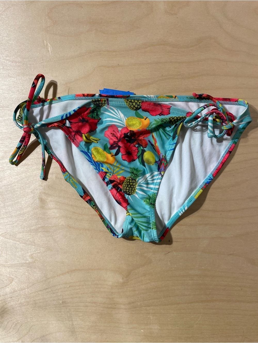 Wet Seal Tropical Floral Tie-Side Bikini Bottoms Large (RG)